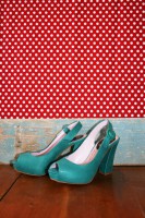 Pump met openteen kleur aqua-groen